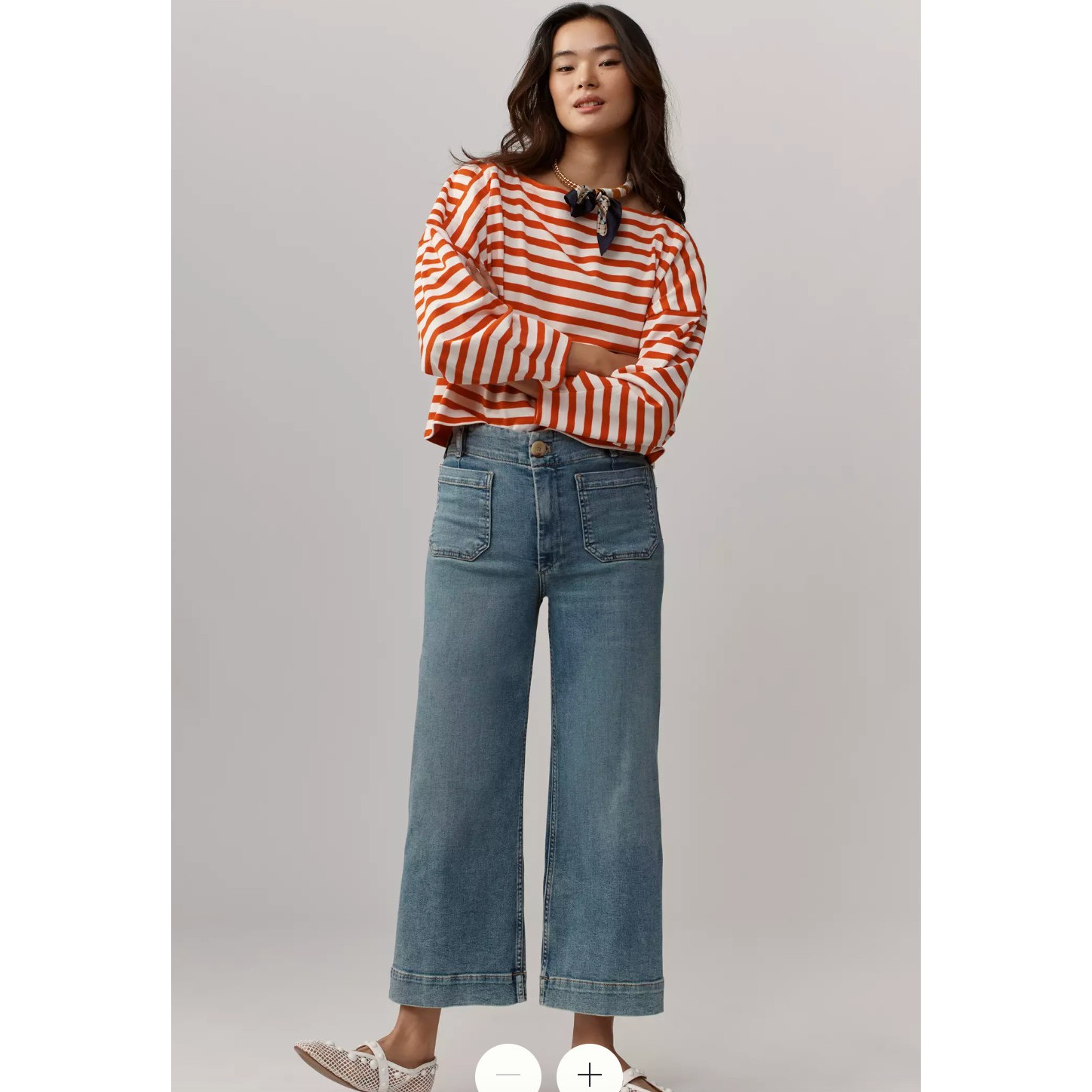 Maeve The Colette Cropped High-Rise Wide-Leg Jeans Size 34 Anthropologie